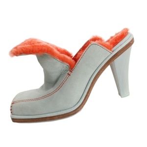 Eckhaus Latta & UGG Collab “Court” Mule Heels leather & shearling 9.5